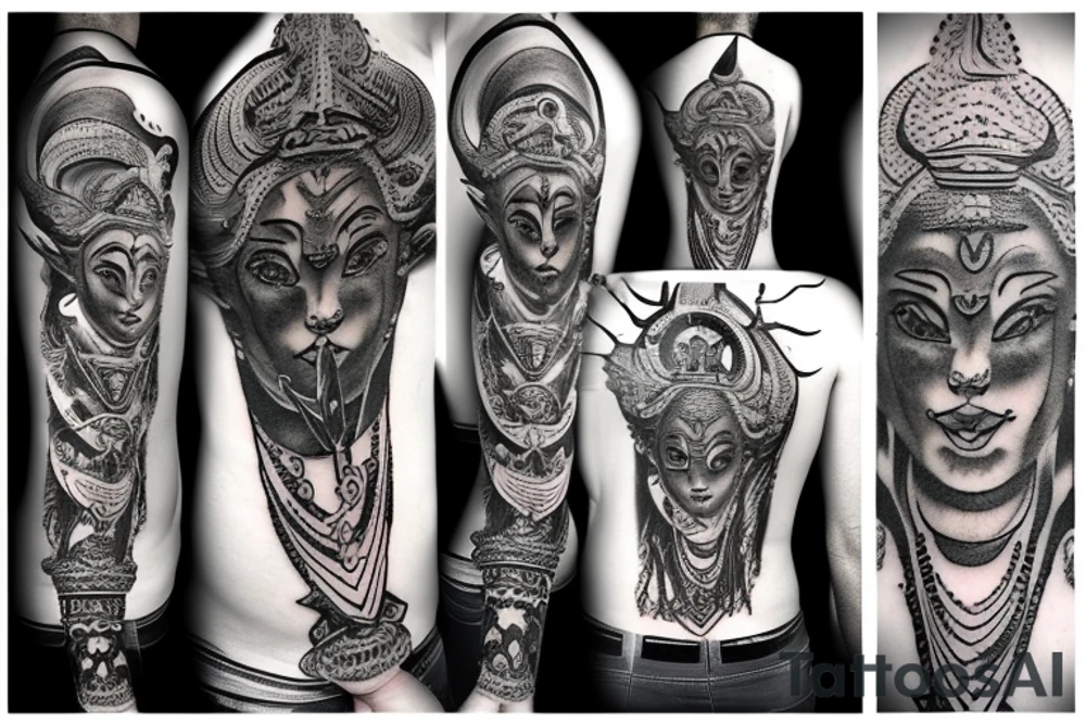 violent form of shiva tattoo idea
