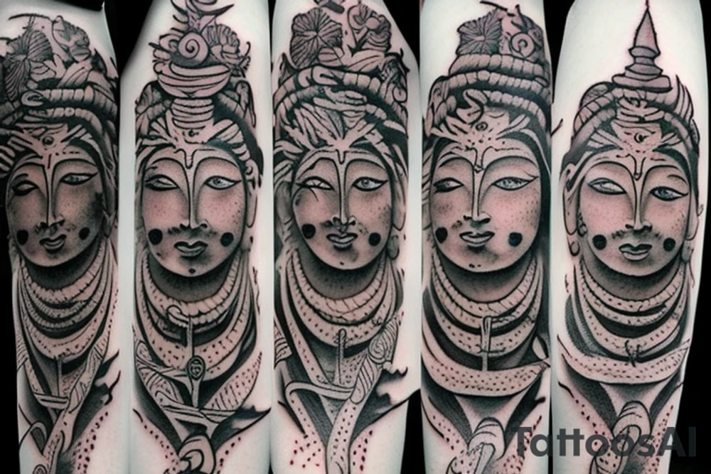 violent form of shiva tattoo idea