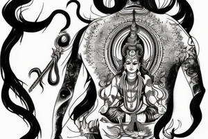 violent form of shiva for back tattoo idea
