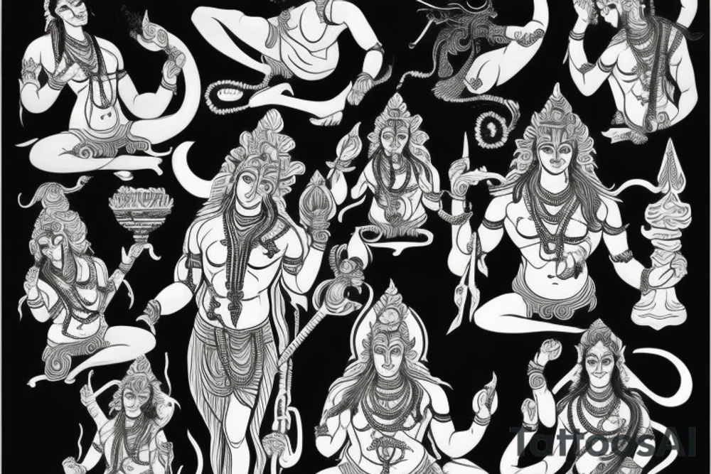 violent form of shiva for back tattoo idea