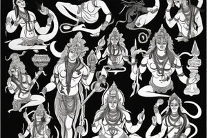 violent form of shiva for back tattoo idea