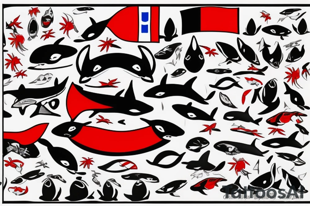 Orca, in the colours of the Norwegian flag. tattoo idea