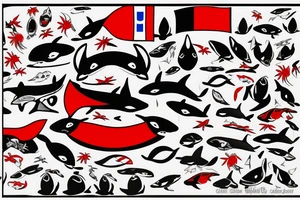 Orca, in the colours of the Norwegian flag. tattoo idea
