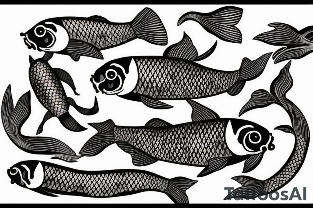 Koi fish that swims up the stream as a design for the arm tattoo idea Koi fish that swims up the stream as a design for the arm tattoo idea