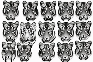 Tiger looking through leaves tattoo idea