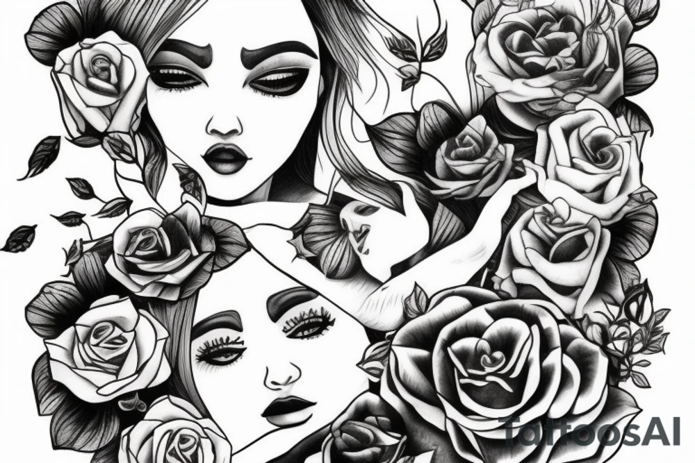 older female self hugging younger self tattoo idea older female self hugging younger self tattoo idea