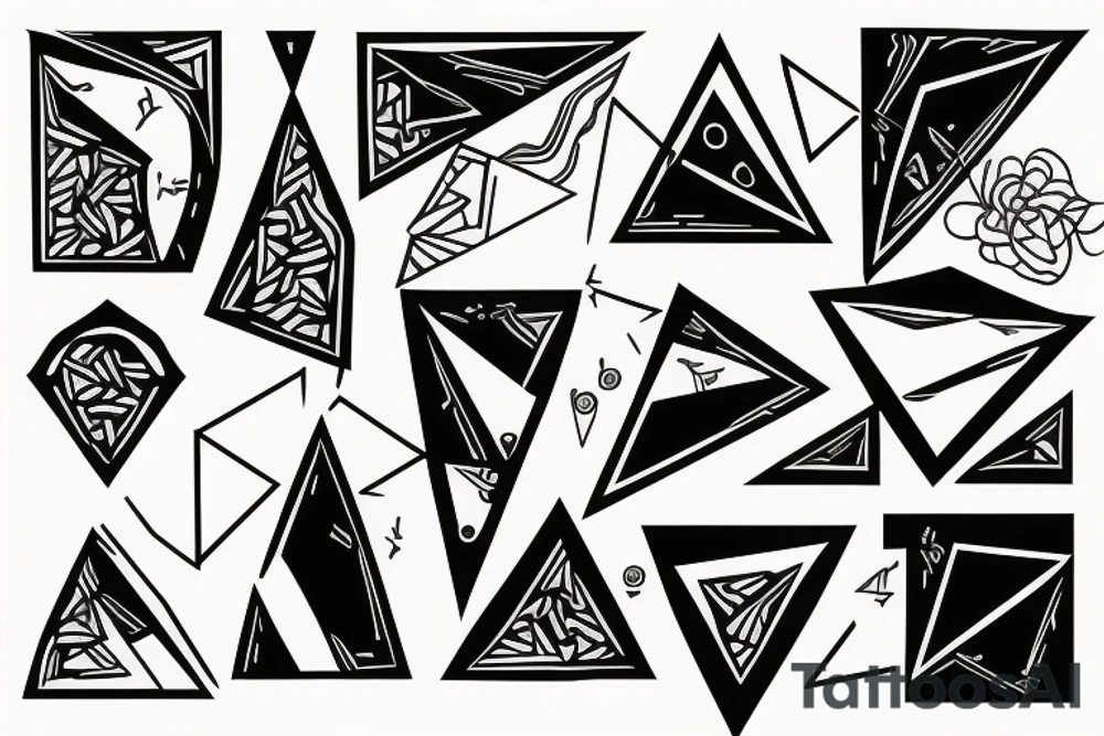 Triangle combined with life tattoo idea