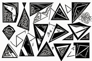 Triangle combined with life tattoo idea