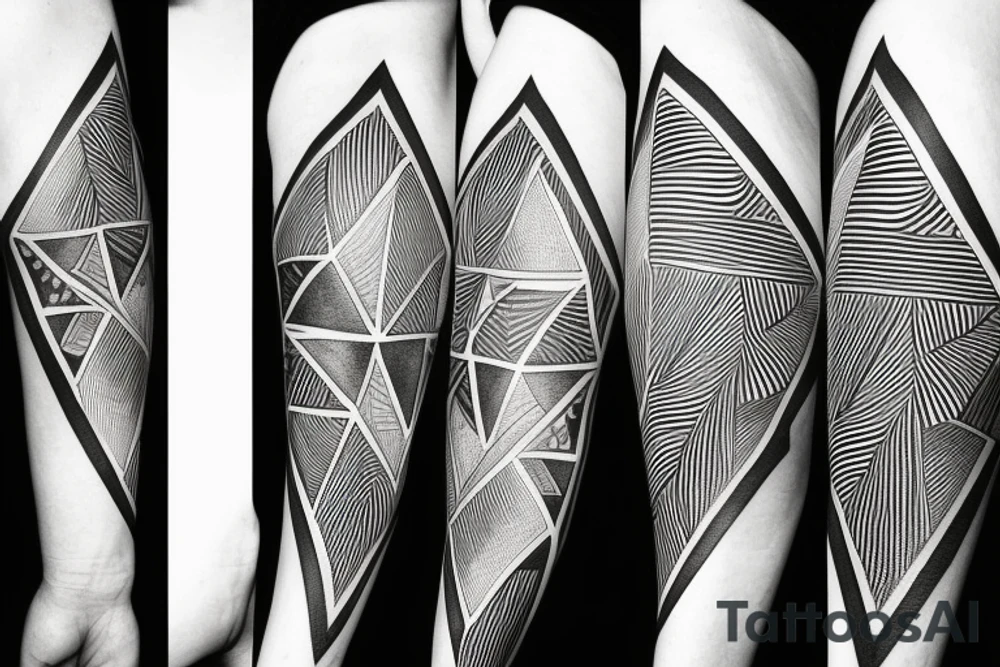 Triangle combined with life tattoo idea