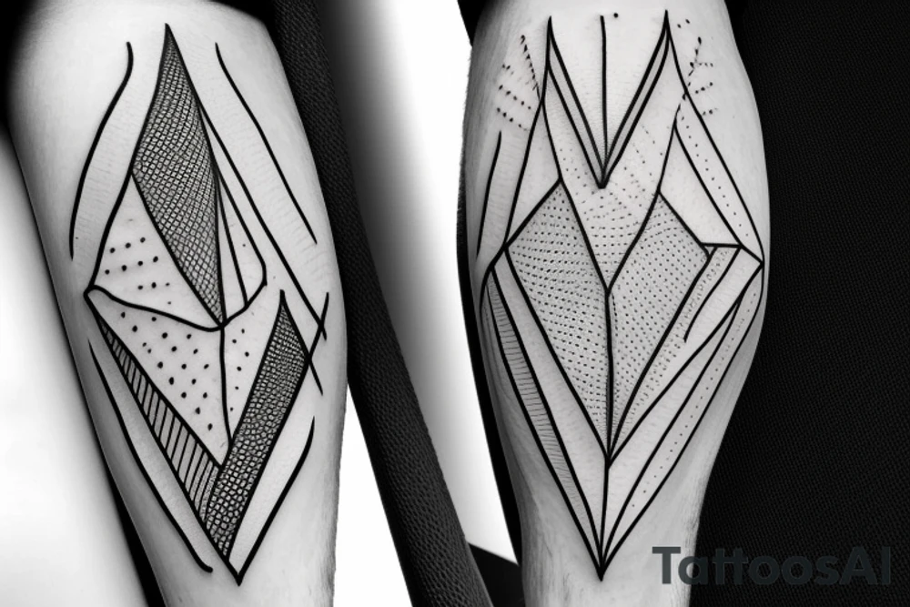 Triangle with life inside of it with straight lines tattoo idea