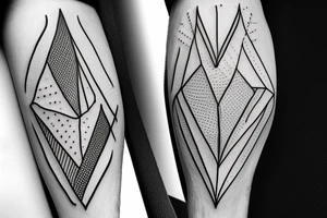 Triangle with life inside of it with straight lines tattoo idea