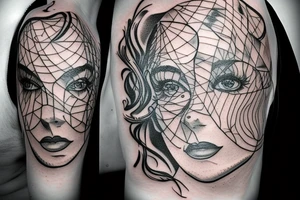 neural network in womans head tattoo idea