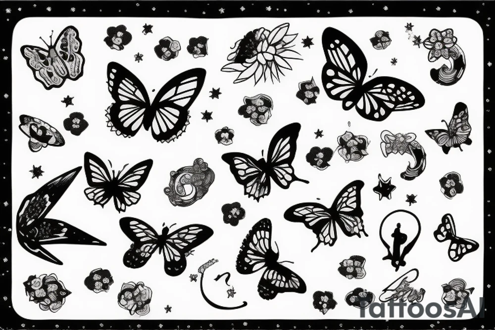 Buttefly in space tattoo idea