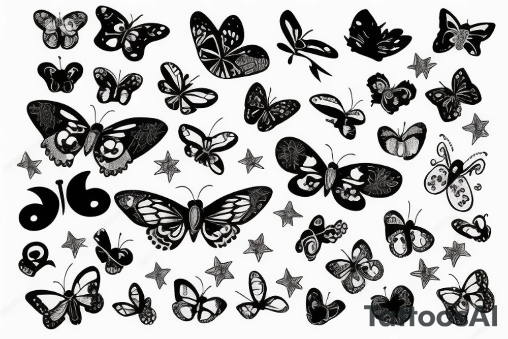 Buttefly in space tattoo idea