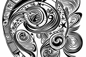 Space themed butterfly, black and white tattoo idea