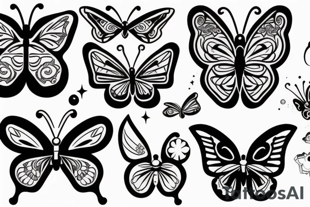 Space themed butterfly tattoo idea