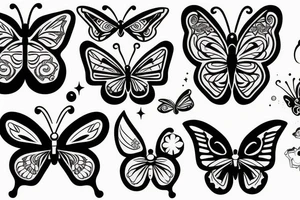 Space themed butterfly tattoo idea
