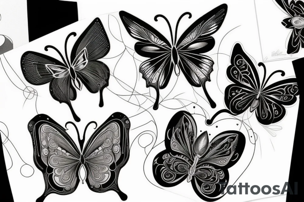 Space themed butterfly tattoo idea