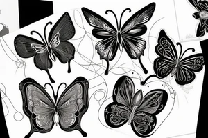 Space themed butterfly tattoo idea