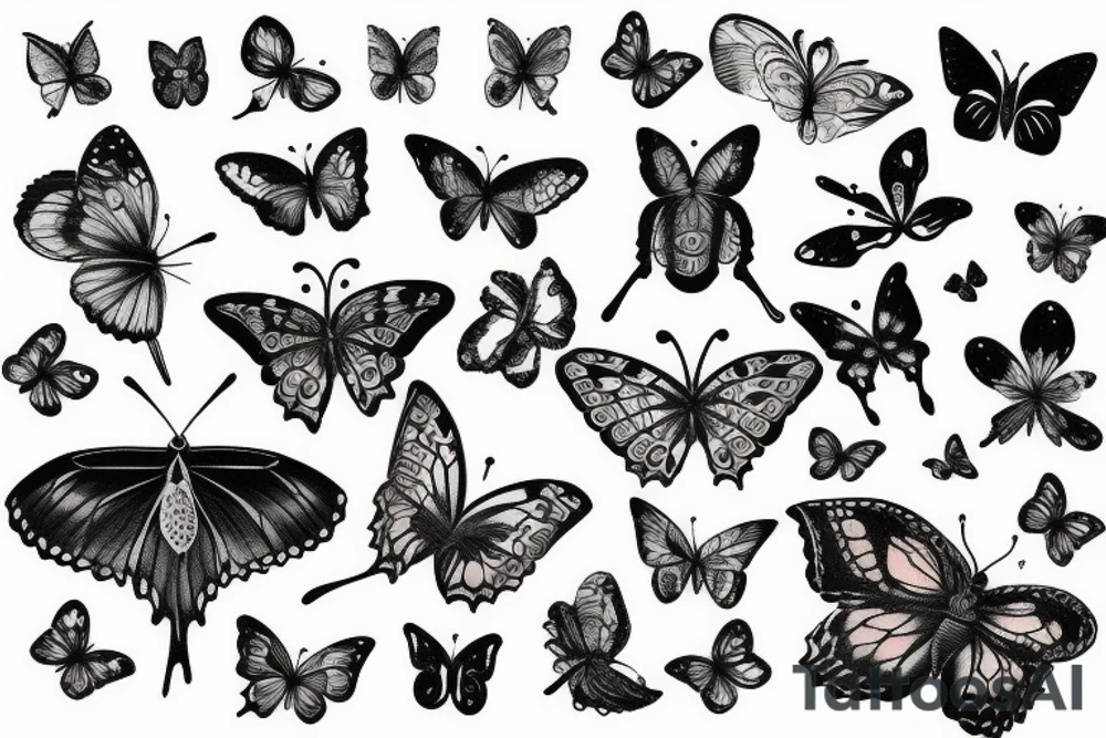 Space themed butterfly tattoo idea