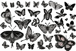 Space themed butterfly tattoo idea