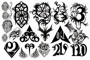 Gothic Numbers all 13, 16, & 19 tattoo idea