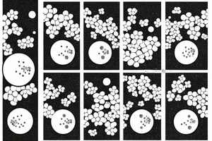 cherry blossoms with moon phases for sternum tattoo idea