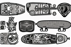 broken skateboard tattoo idea