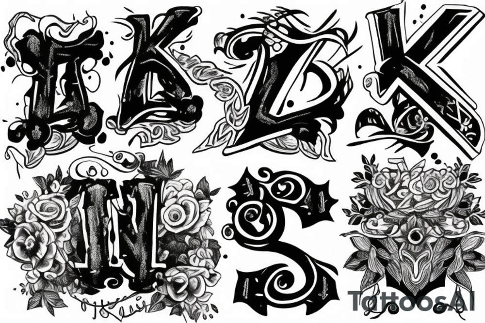 Tattoo with letter V and U tattoo idea