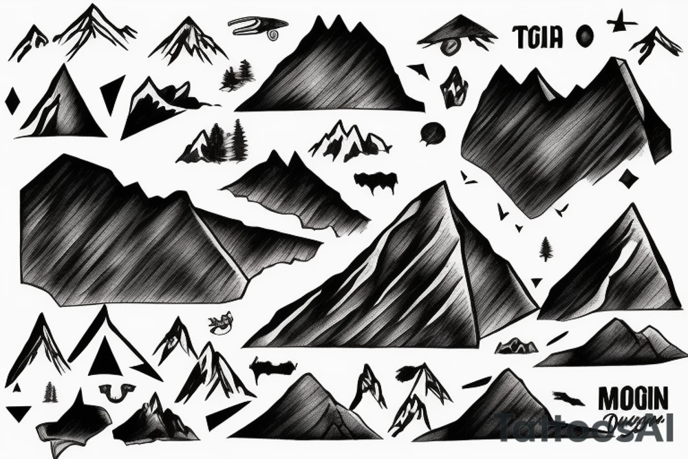 It’s the shape of El Toro Mountain in Morgan Hill with some surroundings at the bottom of it and nothing in the background but the mountain tattoo idea