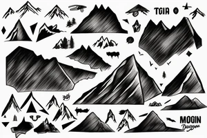 It’s the shape of El Toro Mountain in Morgan Hill with some surroundings at the bottom of it and nothing in the background but the mountain tattoo idea