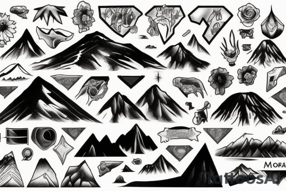 It’s the shape of El Toro Mountain in Morgan Hill with some surroundings at the bottom of it and nothing in the background but the mountain tattoo idea