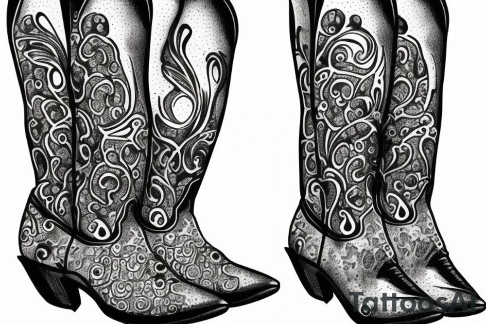 Cowboy boots tattoo idea