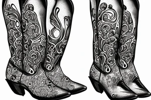Cowboy boots tattoo idea