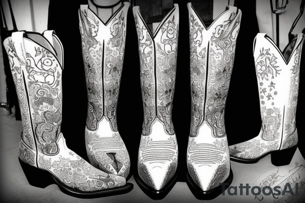 Cowboy boots tattoo idea