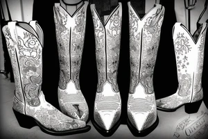 Cowboy boots tattoo idea