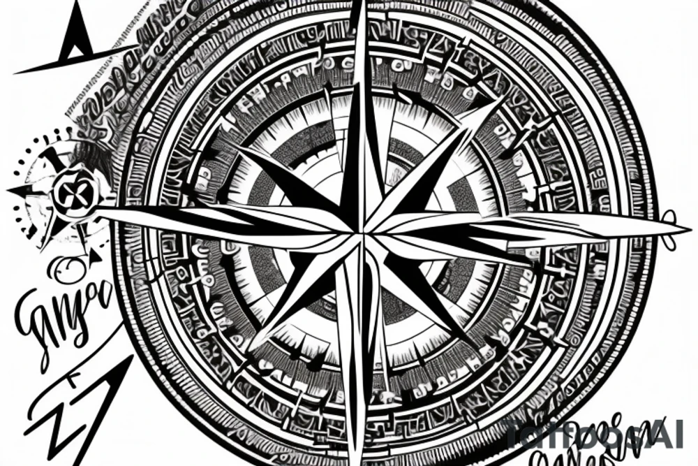 A compass, with the words "everything happens for a reason" written around the outer edge. tattoo idea