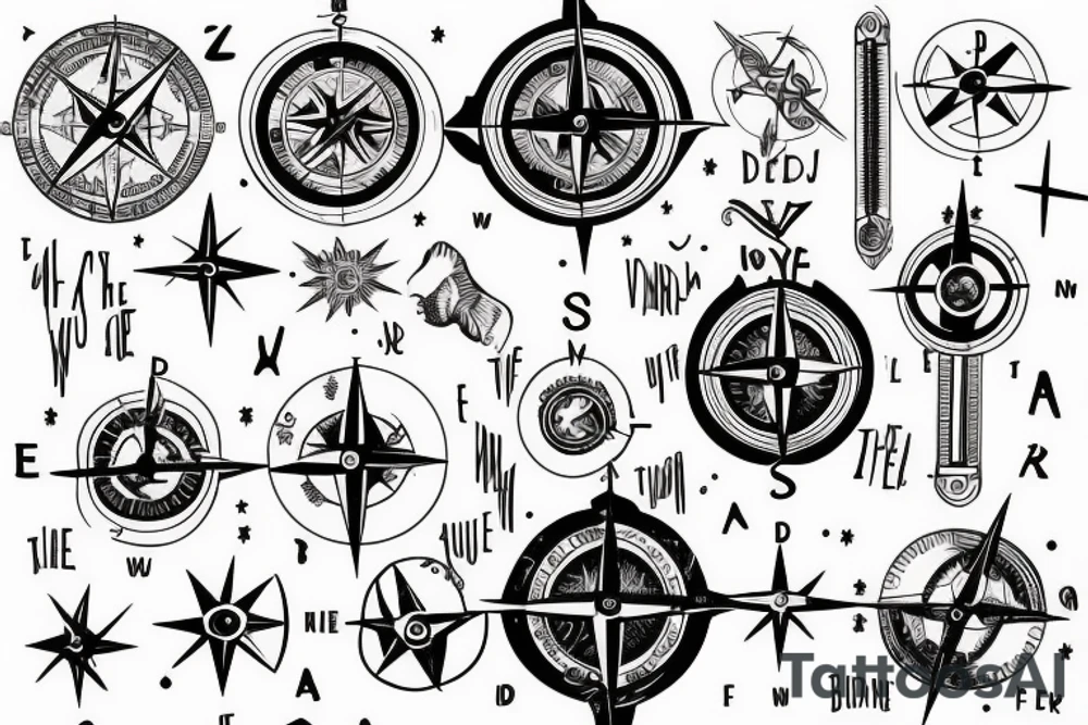 everything happens for a reason and a compass tattoo idea