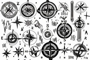 everything happens for a reason and a compass tattoo idea