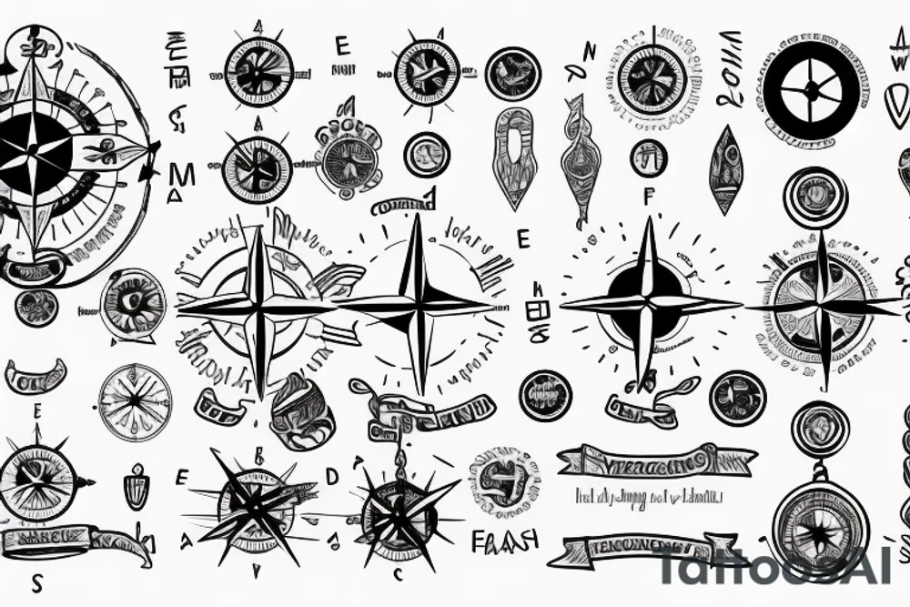 everything happens for a reason and a compass tattoo idea