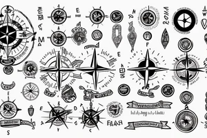 everything happens for a reason and a compass tattoo idea