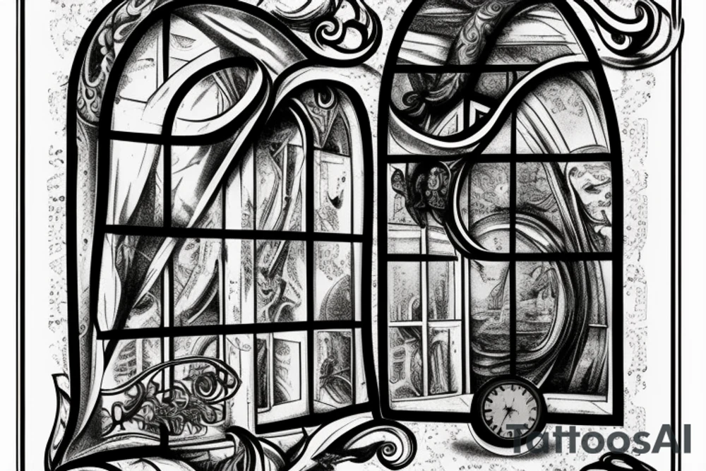 The passage of time in a baroque window. tattoo idea
