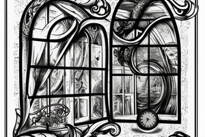 The passage of time in a baroque window. tattoo idea