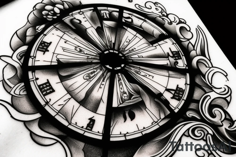 The passage of time in a baroque window. tattoo idea