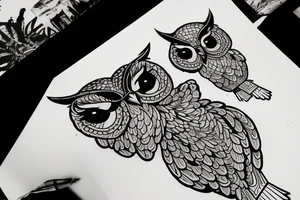 Owls wearing suits. tattoo idea