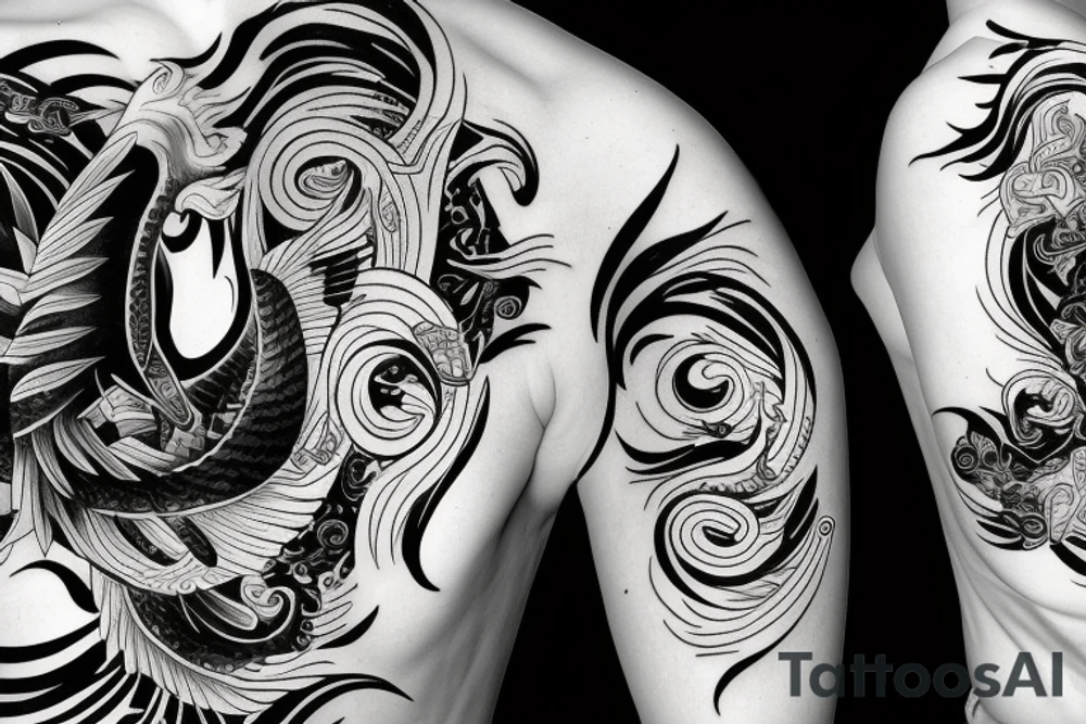 Broken Ying and yang tattoo idea