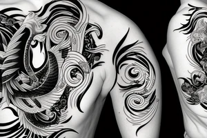 Broken Ying and yang tattoo idea