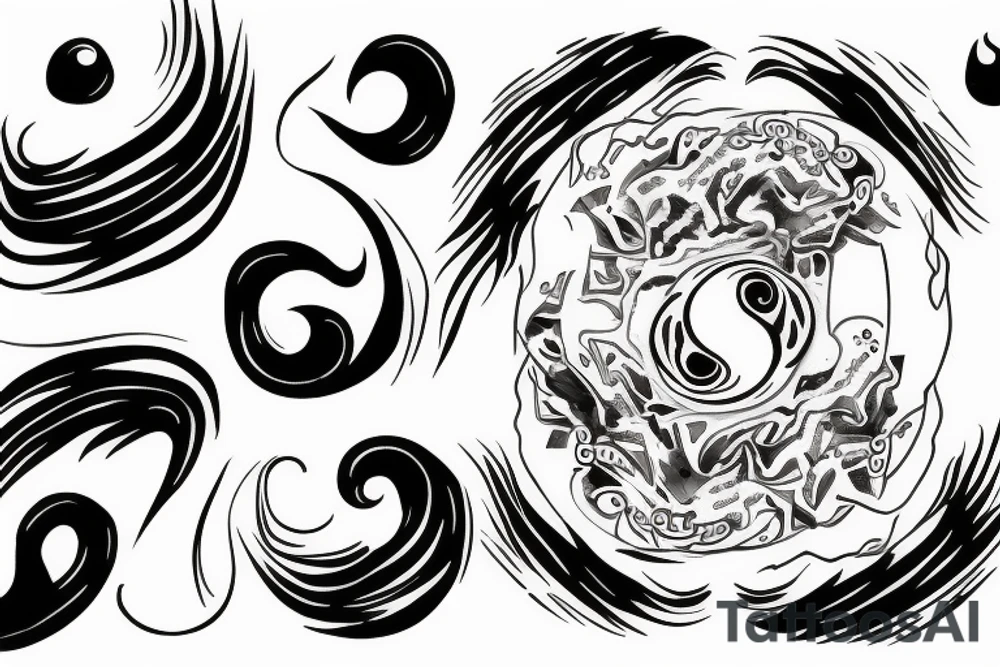 Broken Ying and yang tattoo idea