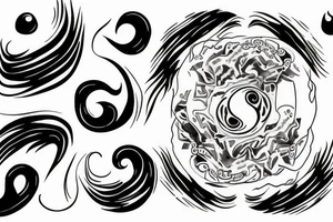 Broken Ying and yang tattoo idea