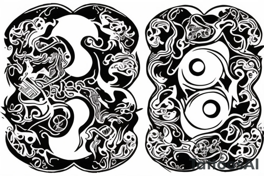 Bleeding ying and yang tattoo idea
